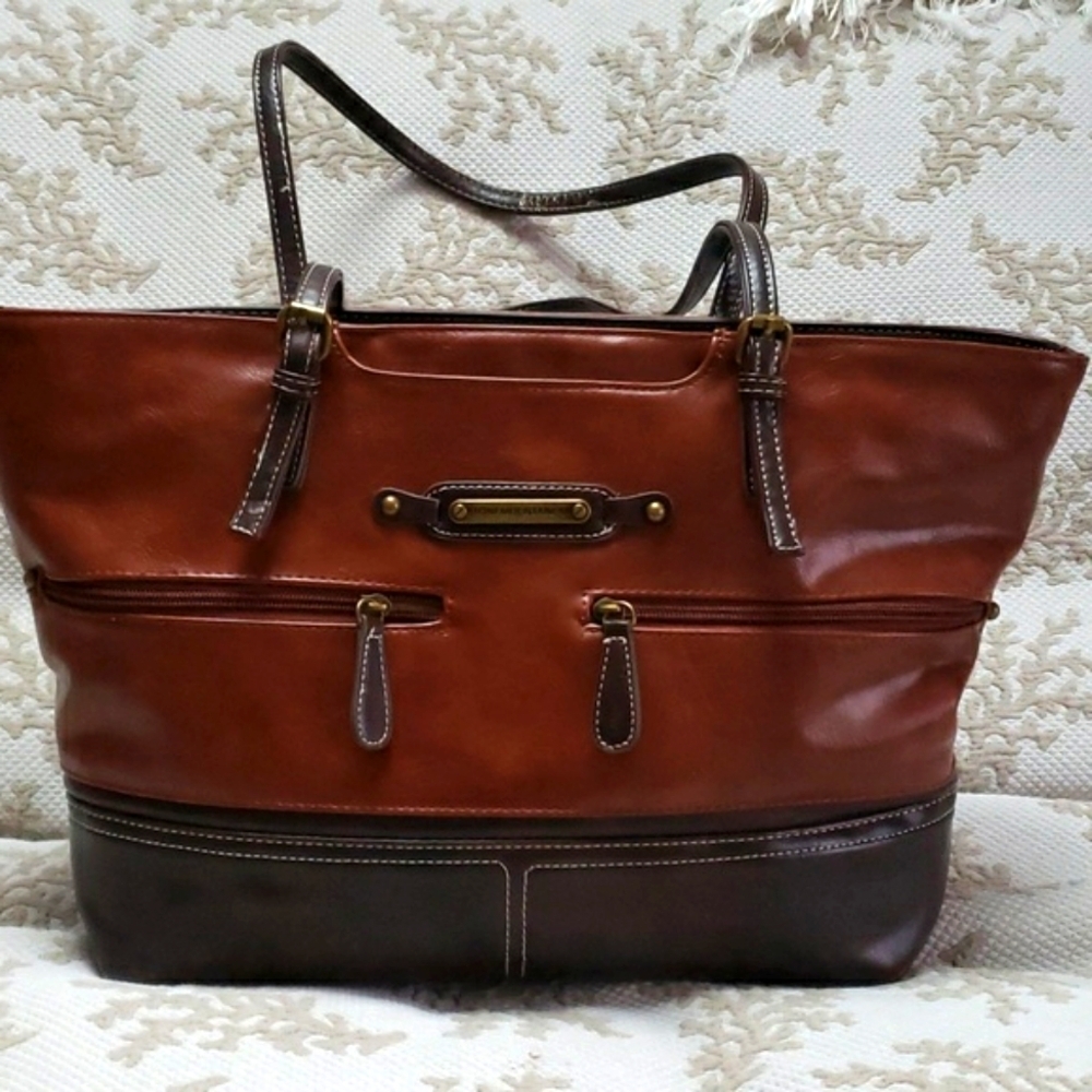 Stone Mountain Women's Vintage Veda Tote Leather in Two-tone Browns